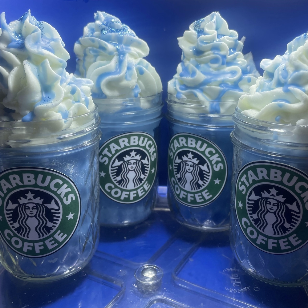 Starbucks Blue and White Whipped Candle Set